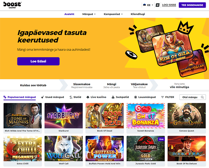 Boost Casino website