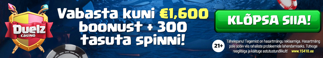 Duelz Casino Welcome Bonus - AUD1600 + 300 Free Spins
