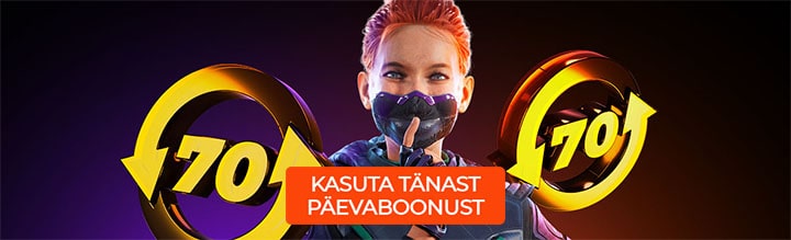 Ninja Casino has a daily bonus that will give you 40-70 free spins instantly