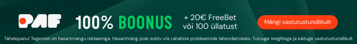 Paf Eesti boonus - AUD100 + tasuta spinnid või AUD20 FreeBet